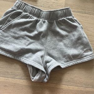 North face grey shorts.
